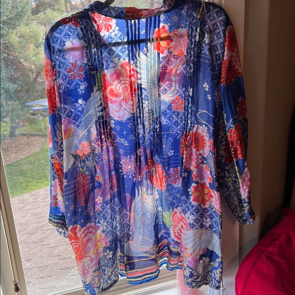 Johnny Was Multicolor Floral Tunic - Picture 5 of 8
